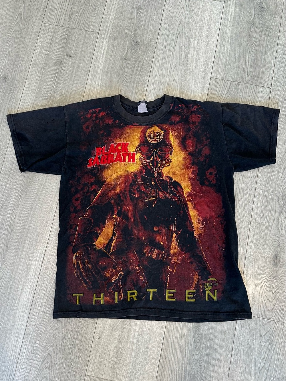 Vintage Black Sabbath 'Thirteen' Graphic Tee - Black, Red, Orange